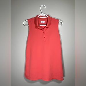 Columbia sportswear sleeveless polo pink shirt size medium